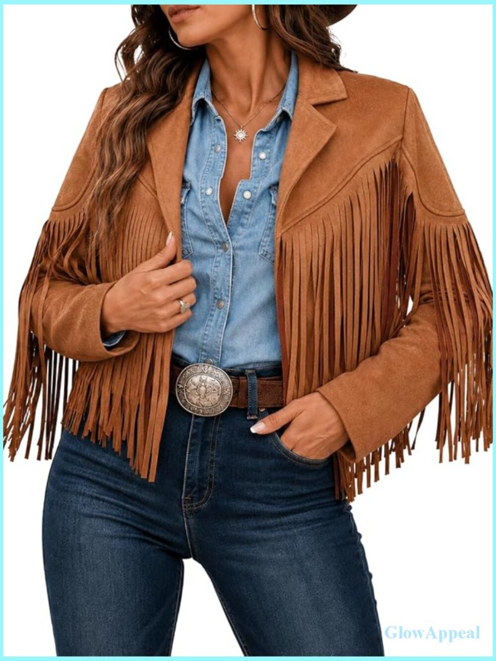 Faux Suede Leather Tassel Jacket Cropped Fringe Coat Cowgirl - Picture 1 of 7